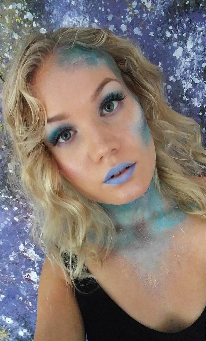 galaxy glitter makeup