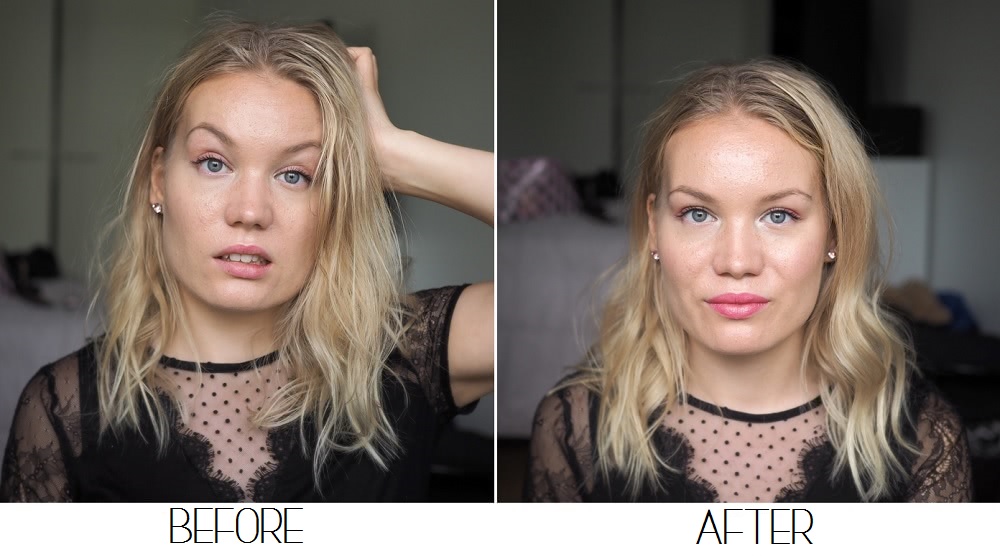 Before After quick makeup