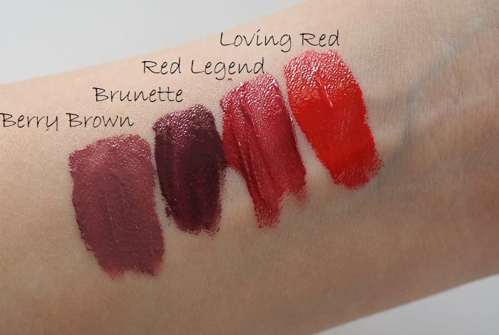 Isadora liquid lip cream swatches