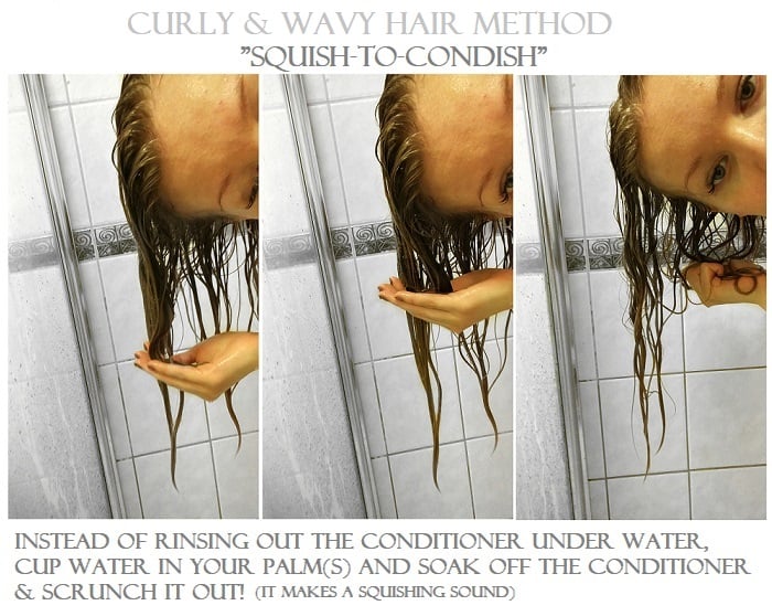 squish to condish curly hair method