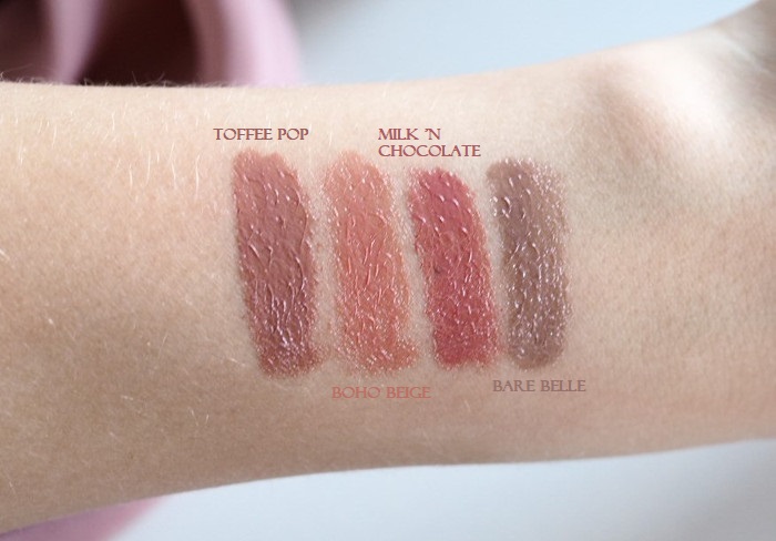 isadora twist-up gloss sticks swatches