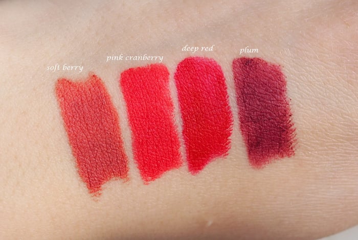 clarins joli rouge velvet swatches