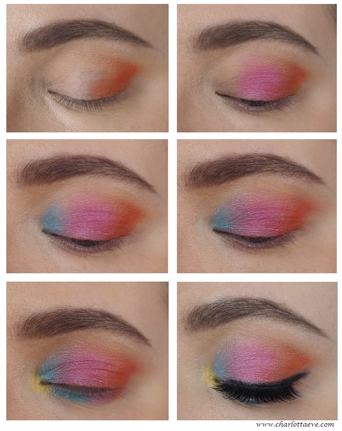 Eyemakeup : Fun Eyeshadow Looks  Rose gold eye makeup, Rainbow