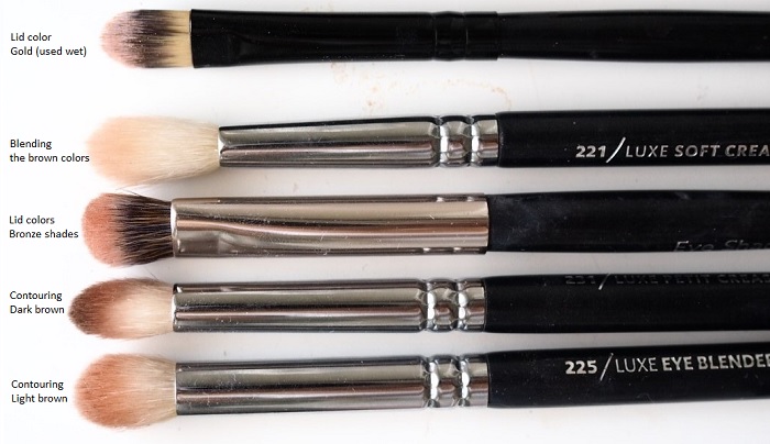 eyeshadow tutorial brushes used