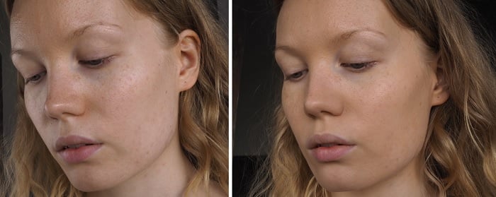 estee lauder double wear light before after