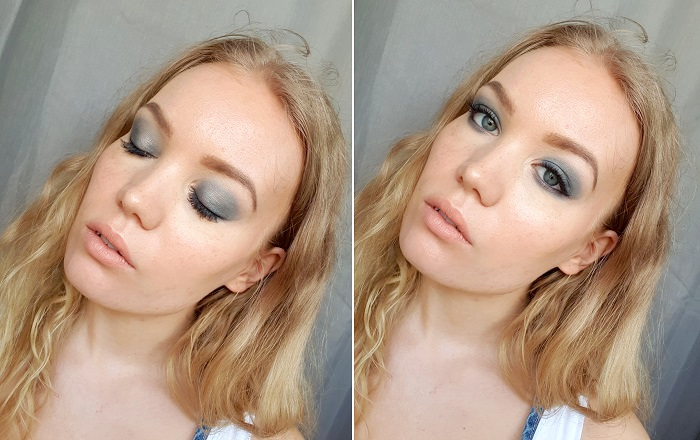 grey turquoise eye makeup