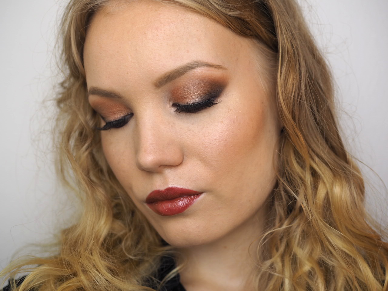 fall makeup tutorial burnt orange