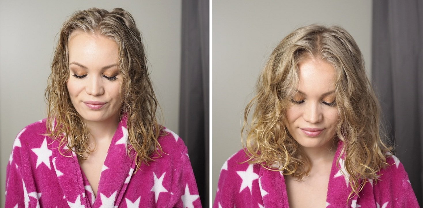 before after diffusing curls