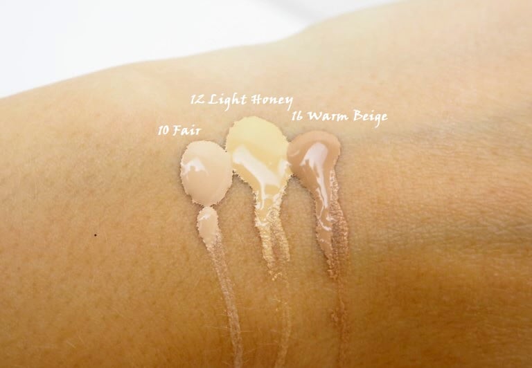 isadora foundation swatches fair light honey and warm beige