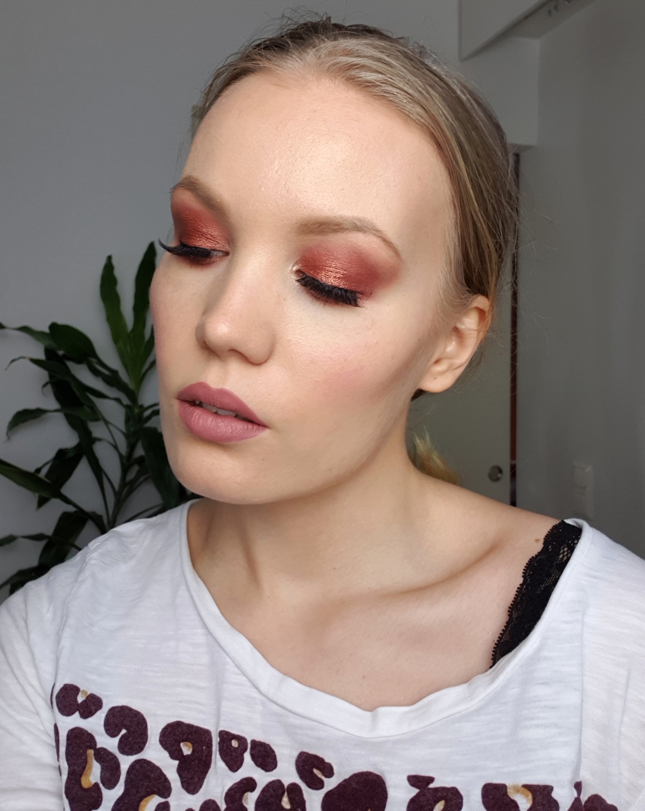 cranberry red makeup