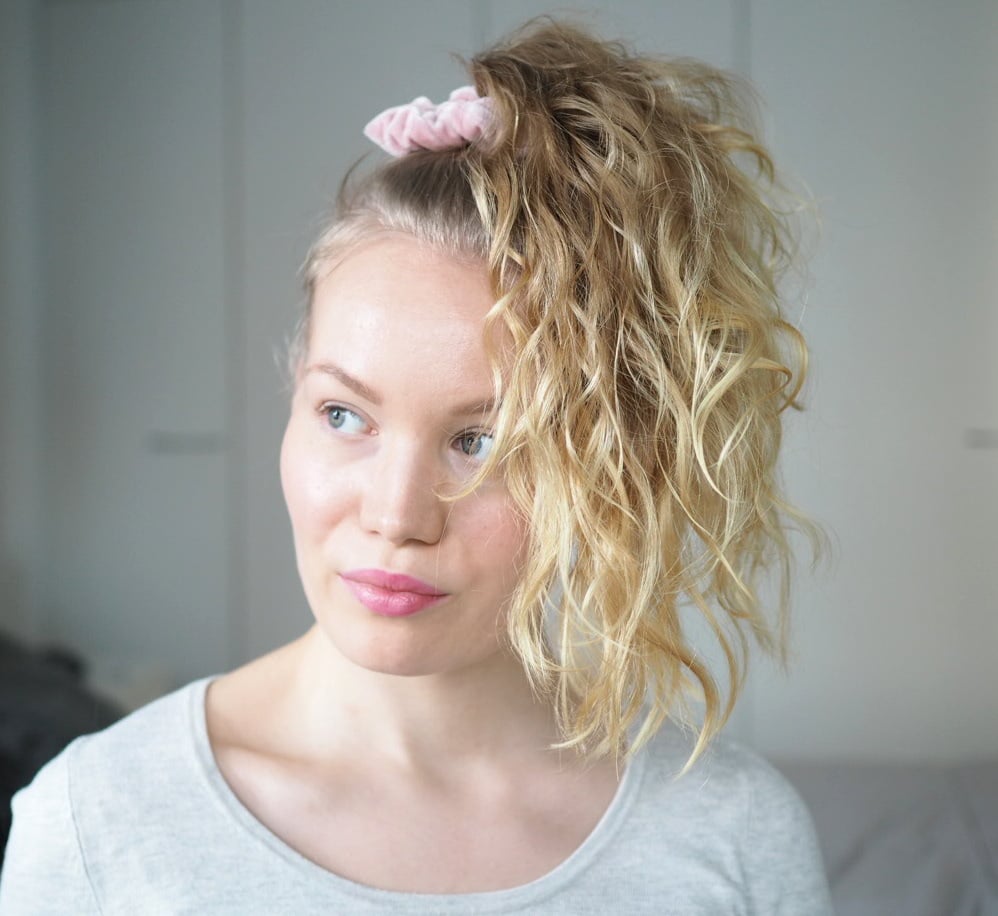 pineapple curly hairstyle