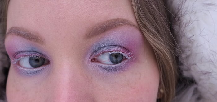 blue pink eyeshadow white lashes