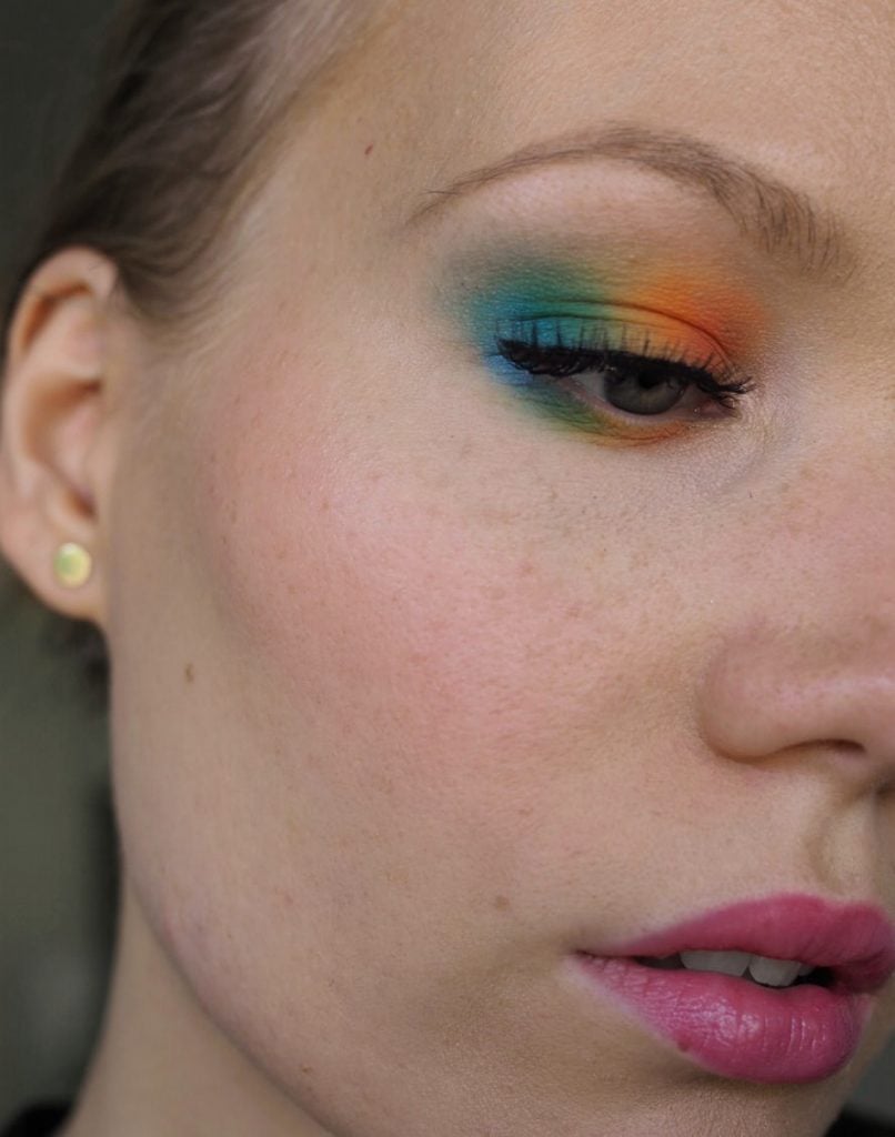 Colorful rainbow makeup