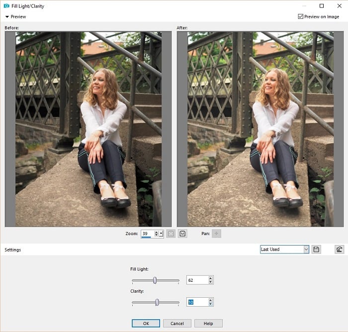 Fill Light/Clarity Paintshop Pro
