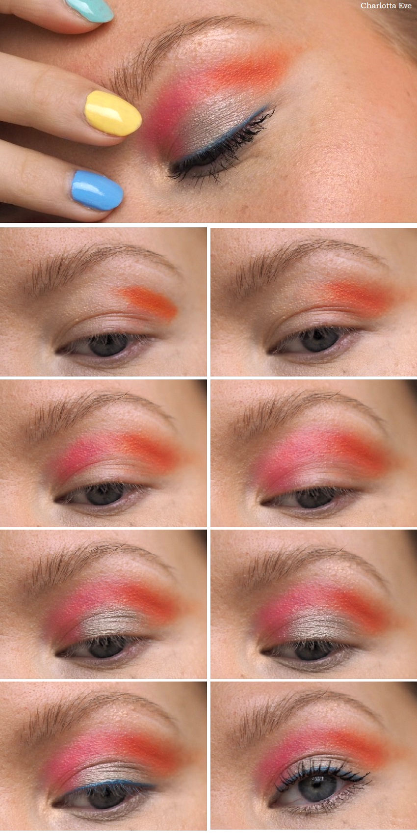 2 x rainbow colored makeup tutorial Charlotta Eve