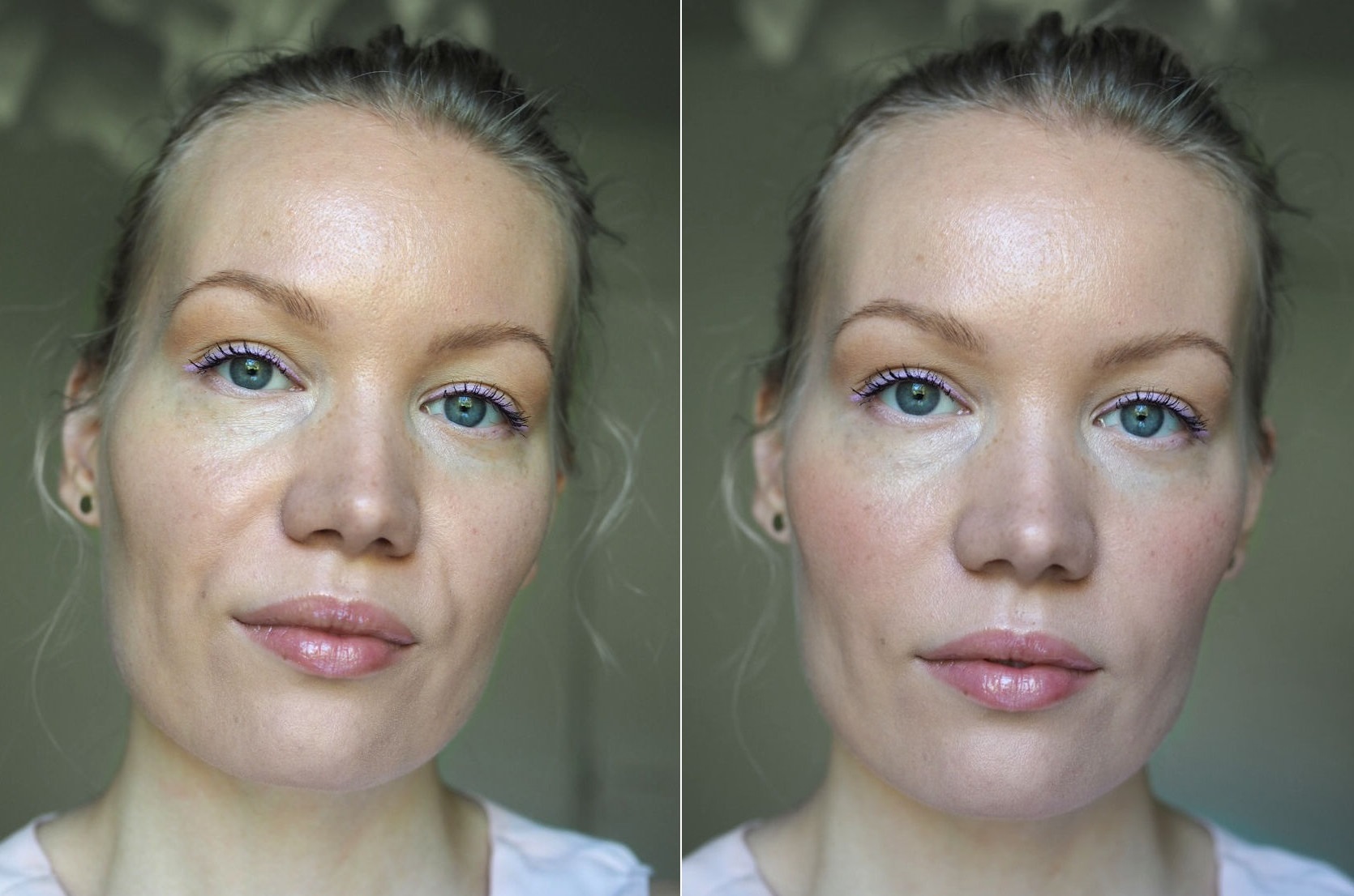 blush techniques for square face shapes - before after